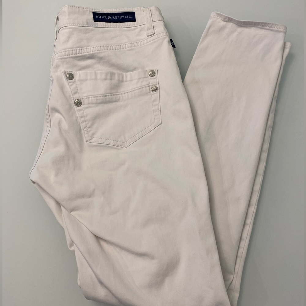 Rock & Republic White Stretchy Skinny Jeans